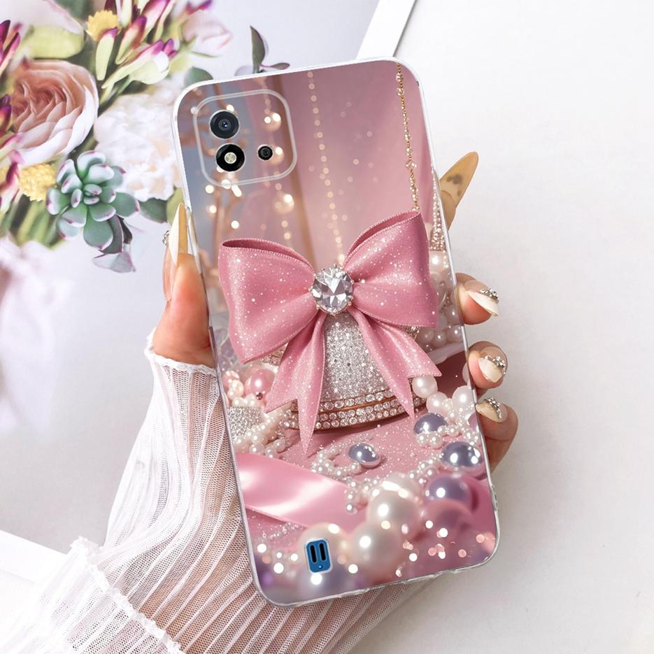For Realme C11 2021 Case RMX3231 Colorful Flowers Painted Cover Soft Silicone Phone Case For Realme C20 C 11 RealmeC11 2021 Bags