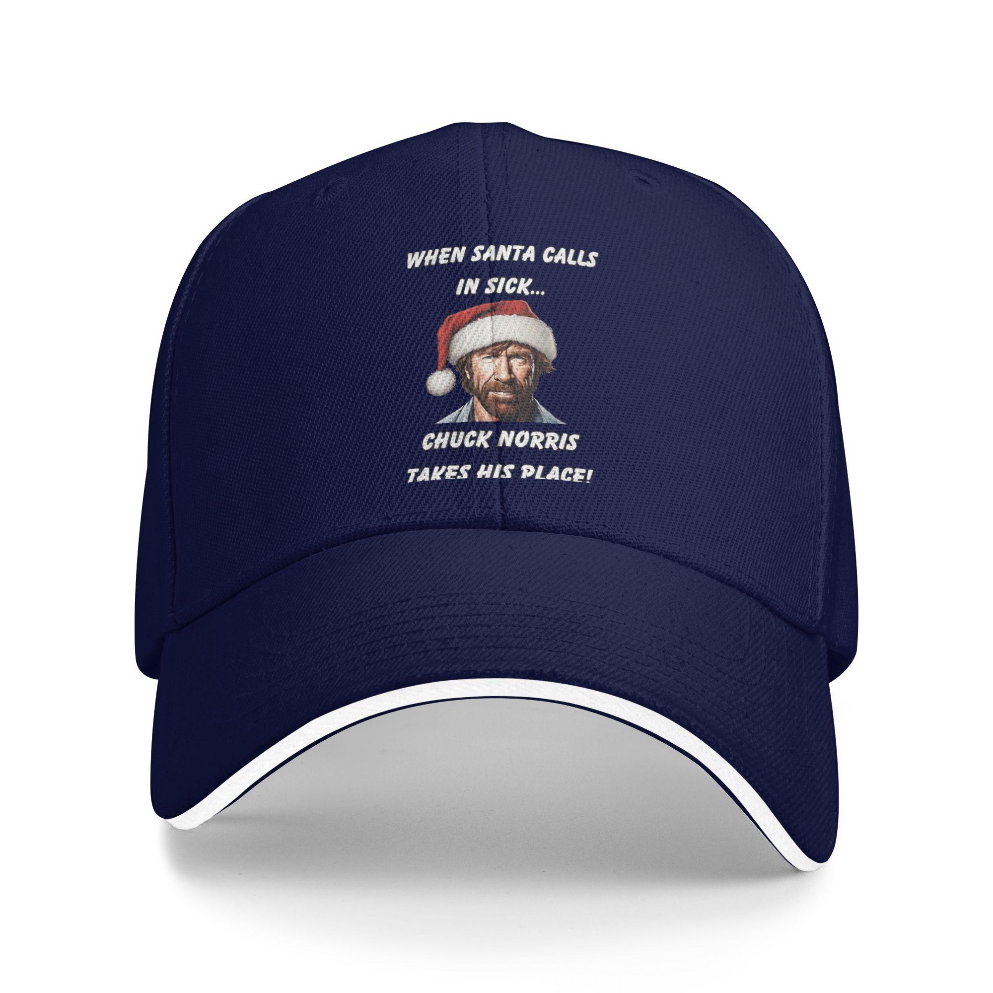 

Funny Christmas Chuck Norris Joke Design! Baseball Cap Fashion Sandwich Caps for Men Women Adjustable Dad Hat Outdoor One Size темно-синього кольору