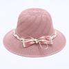 Chapeau de Paille Femme Mode Nœud Fleur Perles Été Grand Bord Chapeau de Plage Extérieur Pliable