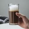 Tasse à eau en verre à rayures simples de style nordique, tasse à lait, tasse à café, résistante à la chaleur