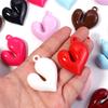 4Pcs Irregular Heart Shape Acrylic Beads Charms Colorful Pendant Loose Beads For DIY Bracelet Necklace KeyChain Jewelry Findings