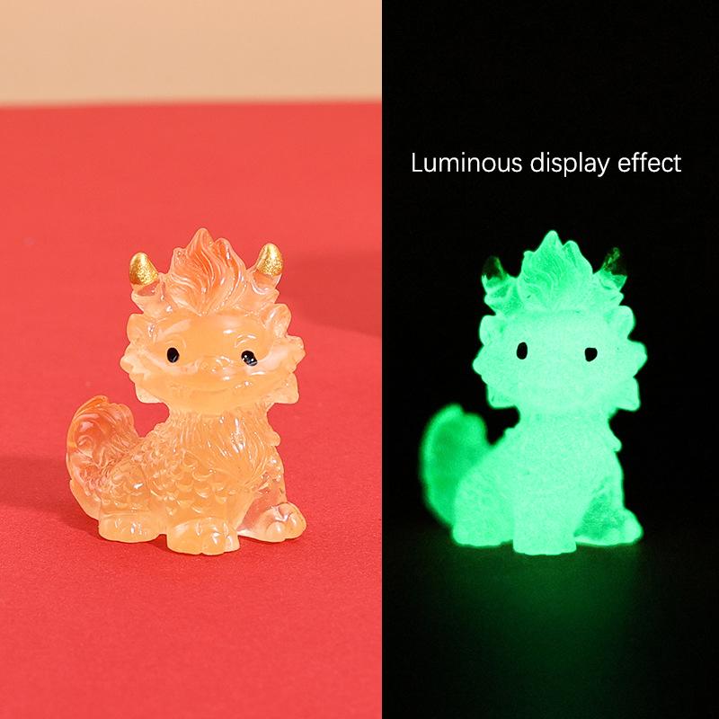 

Год Дракона Luminou Dragon Kirin Dragon Микро Ландшафтные Украшения Благоприятный Зверь Кукольный Домик Декор Настольные Подарки Год оранжевый