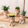 Cute Girl Flower Pot for Succulents, Decorative Planters Girls Portrait Garden Pots for Home Decor Desktop Ornamentpotsforplants