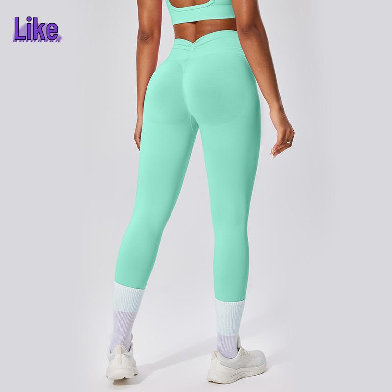 

Бесшовные леггинсы с высокой талией и сборками на ногах - Женские тайтсы для йоги и фитнеса Medium