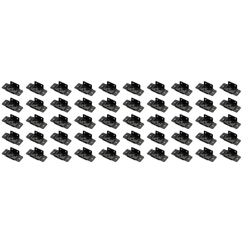 50 Sets Metal Fixing Buckle 2-In-1 Inserts L-Shaped 90° Connectors for Furniture Shelves Thickened Brackets Home Decor Hardware