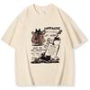 American Retro Trendy TShirt Fashion Women Summer Tees Tops Tshirt Funny Cat and Coffee T Shirt Clothes Graphic Streetwearr YK
