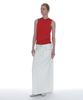 Partimento Woman Studded Denim Maxi Skirt_White