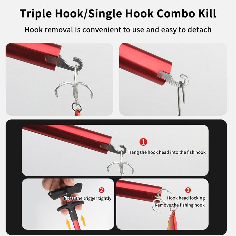 1PC Fishing Hook Remover Aluminum Tube Ergonomic Design Detacher Tool for Safe Efficient Lure Release Angling