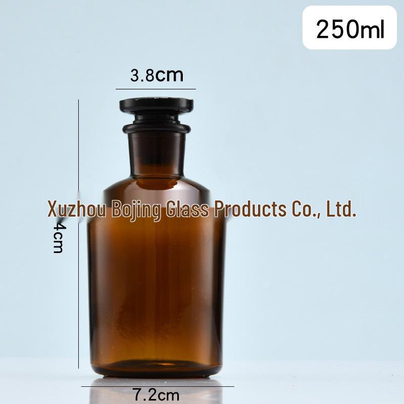 Brown Wide-Mouth 500ml Reagent Bottle with Ground-Glass Stopper