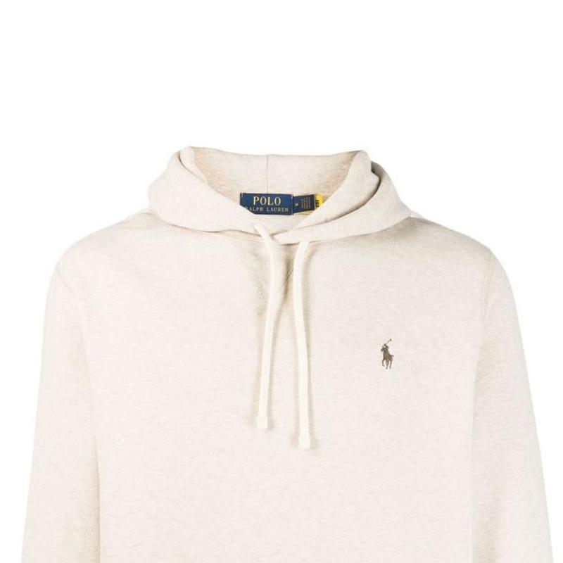 Polo Ralph Lauren Ss23 Logo Embroidered Drawstring Hoodie Men Hoodies Beige 710766778-073