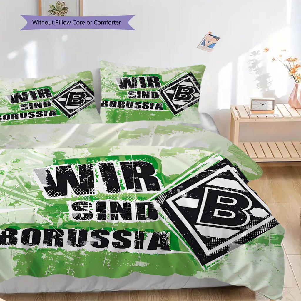 Set Copripiumino Trapuntato con Fantasia Borussia Federe Decorazione per la Casa Regalo di Compleanno (1 * copripiumino + 2 * federa, senza nucleo)