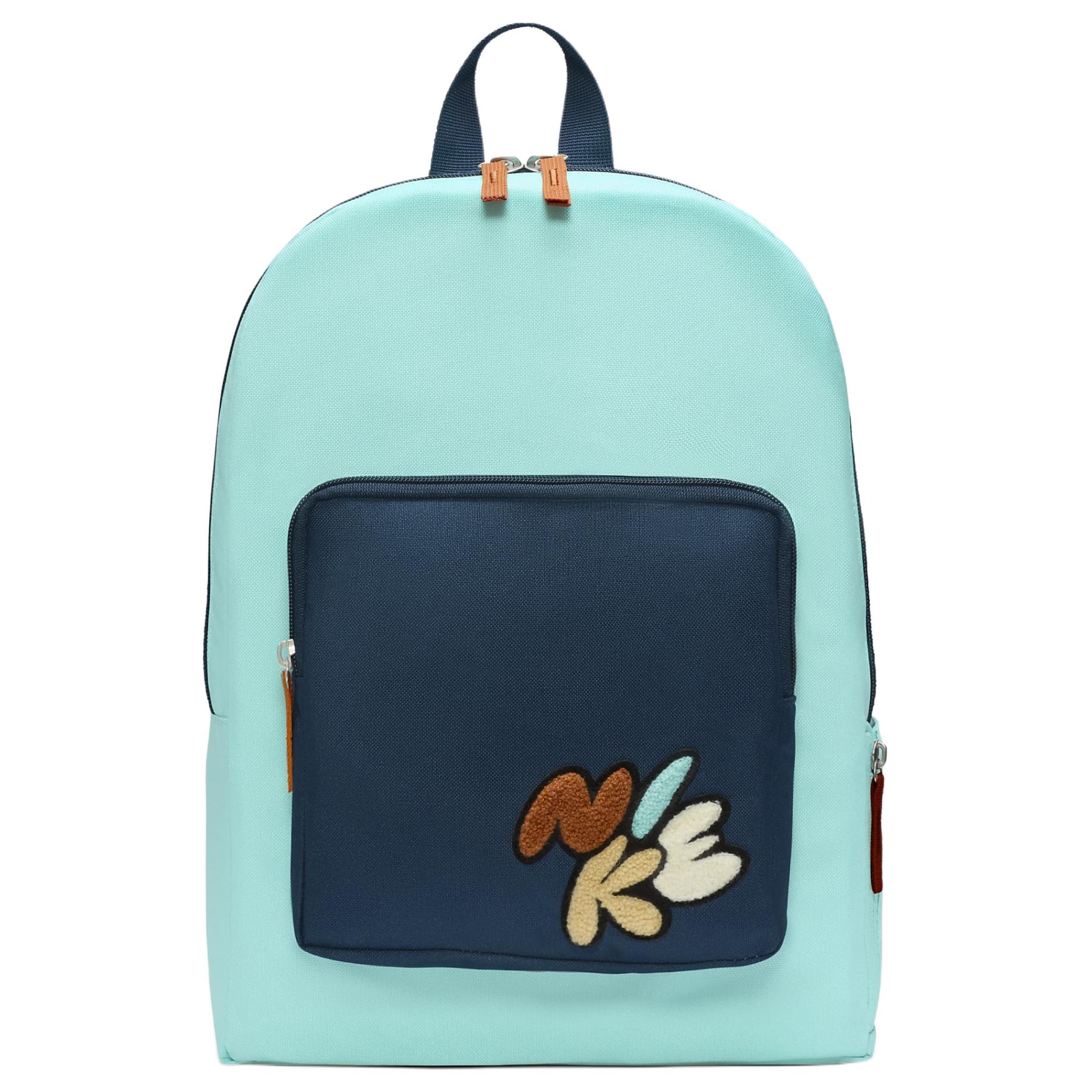 Nike Classic 16L Letter Logo Zipper Closure Polyester Backpack Men backpack Frost-Green Military-Green Navy-Blue FZ7254-300 Frost Green & Arsenal Marine Blue & Black