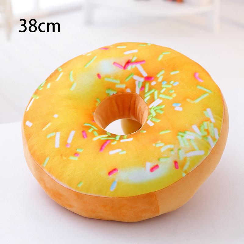 38/60cm Donut Food Toy Colorful Stuffed Ring Shaped Decor Plushie Head Pillow Seat Cushion for Chair Indoor Floor Sofa Gift