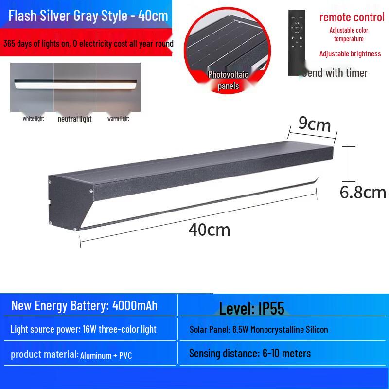 UOSU Solar Integrated Outdoor Motion Sensor Wall Light