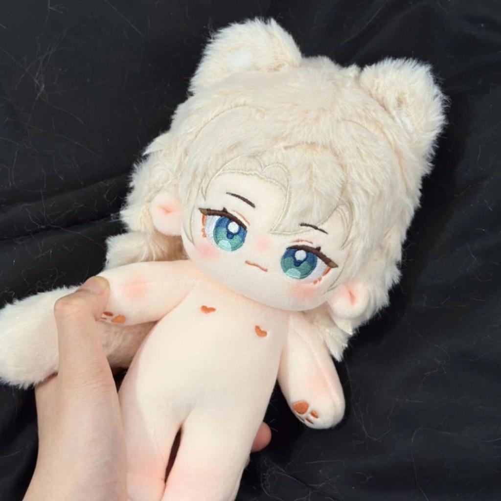 Genshin Impact Attribute 20cm Albedo Cotton Stuffed Dolls Cute Plush Puppet Toys for Children Adults Collectible Cos Model Gifts