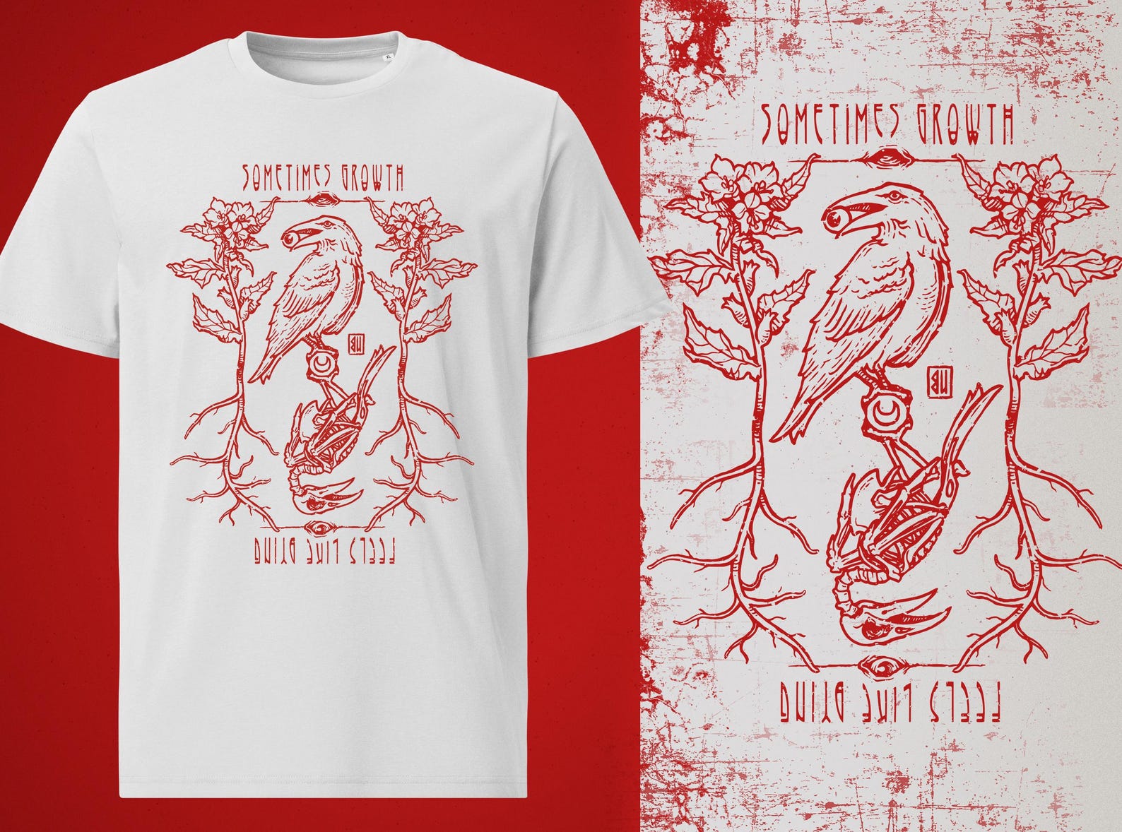 Crow Of Growth T-Shirt 4XL