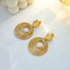 Metal Wind Geometric Round Hollow Earrings, Simple And Cold Wind Advanced Sense Multi-Layer Winding Earrings