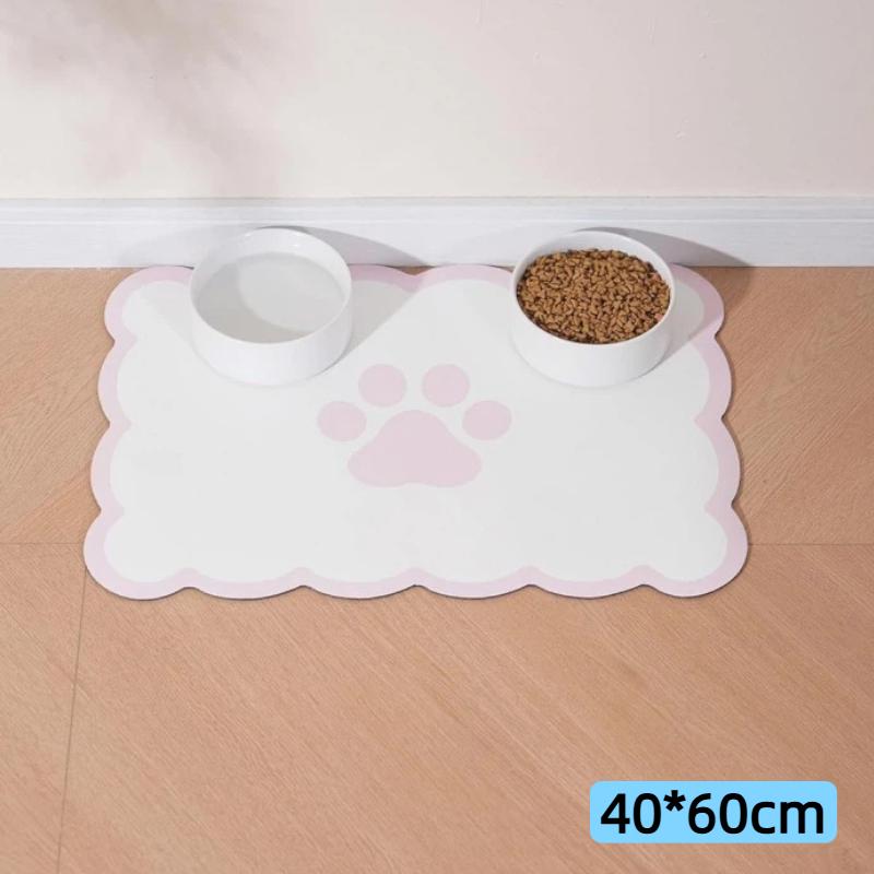 Waterproof Non Slip Pet Feeding Mat Absorbent Wavy Edge Easy Clean Pad for Cats Puppy Pet Feeding Supplies