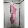 Women's Ribbed Knit Square Neck Bodycon Mini Dress ComfortableSplit Sleeve Party Dress