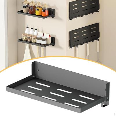 Folding Wall Shelf with Hooks Versatile Decoration Mounted Bathroom Floating for