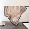 Polka Dot Style Herringbone Pattern Cotton And Linen Small Square Scarf Silk Scarf Imitation Velvet Headscarf Shawl Sun Protection Scarf Women'S Scarf