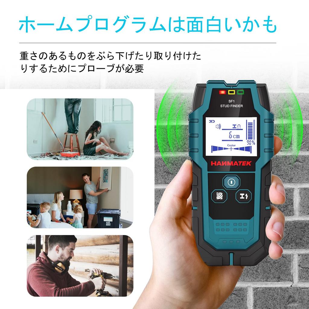 HANMATEK Substrate Detector, Substrate Sensor, Substrate Checker, Wall Back Sensor with Depth and Distance Display, Five-in-One Upgraded Wood Precisio