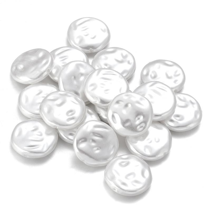 ABS Oregelbunden Triangel Vita Imitationspärlor - Halvfärdiga, Rakt Hål, Lösa Pärlor