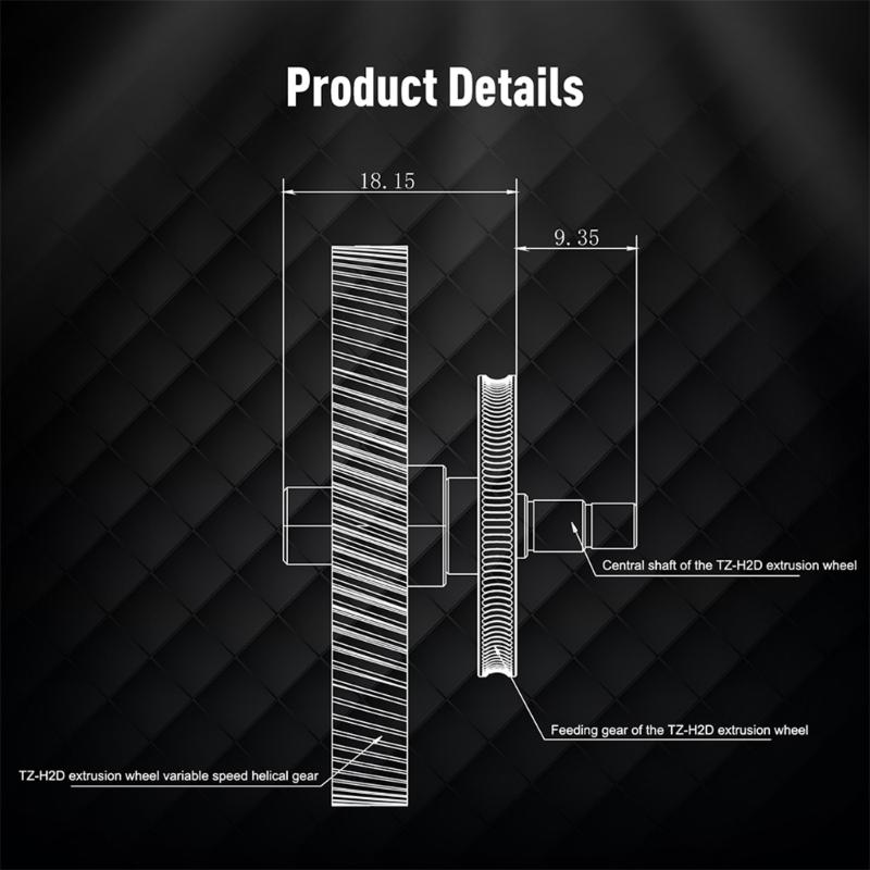 3D Printer Replacement Extruder Gear Management for H2D Hardened Steel Extruder Gear Assembly 3D Printer Accessories