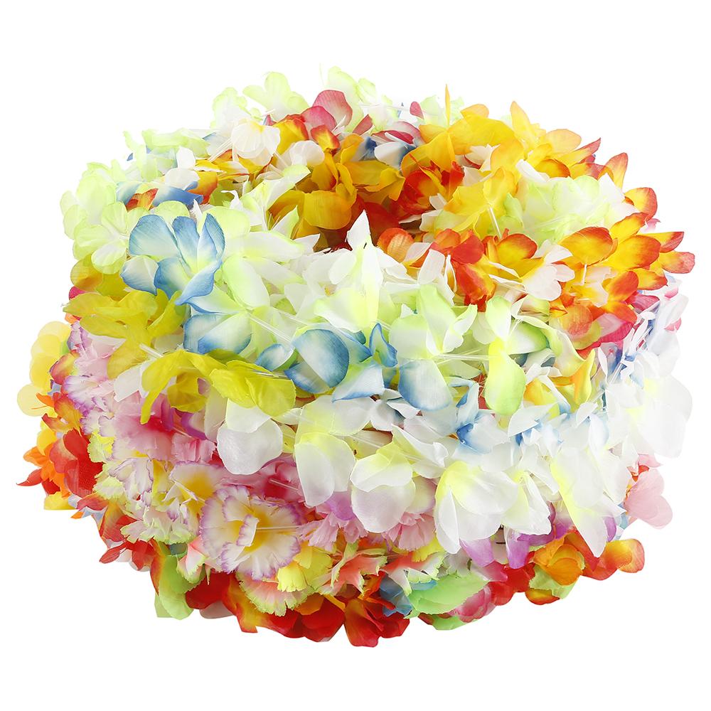 

50 шт. гавайский цветочный венок гирлянда ожерелье нарядное платье декор Гавайская пляжная вечеринка искусственные цветы DIY Луау принадлежности для вечеринки