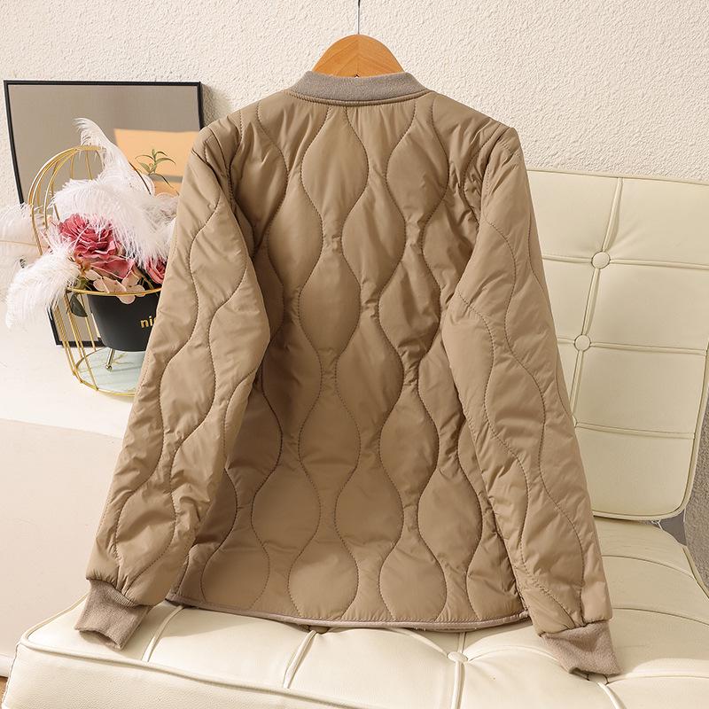 2025 Autumn/Winter New Velvet-Enhanced Lightweight Cotton Jacket, Portable Short Style, Close-Fitting, Warm, and Versatile for Indoor/Outdoor Wear.