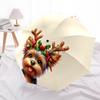 1pc Christmas Yorkshire Terrier with Antlers Umbrella with Plastic Handle,Suitable for All Seasons Home Travel Outdoor UmbrellaDD234