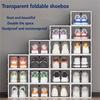 15pcs Transparent Shoe Storage Boxes - Space-Saving Foldable Shoe Organizer, for Sneakers, Boots, and Shoes - Pp Material, Shoe Storage Organizer