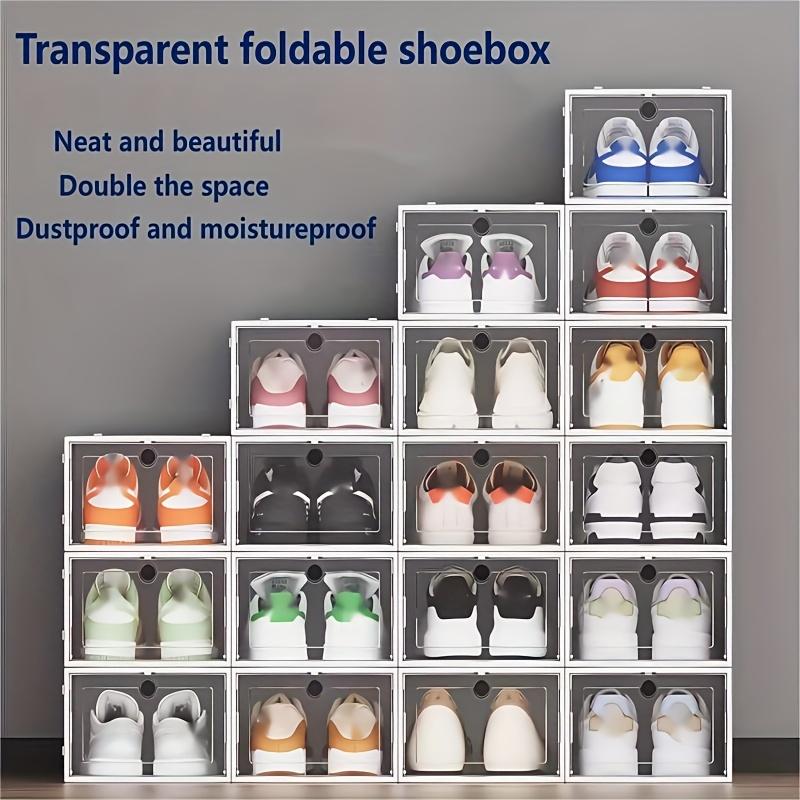 15pcs Transparent Shoe Storage Boxes - Space-Saving Foldable Shoe Organizer, for Sneakers, Boots, and Shoes - Pp Material, Shoe Storage Organizer