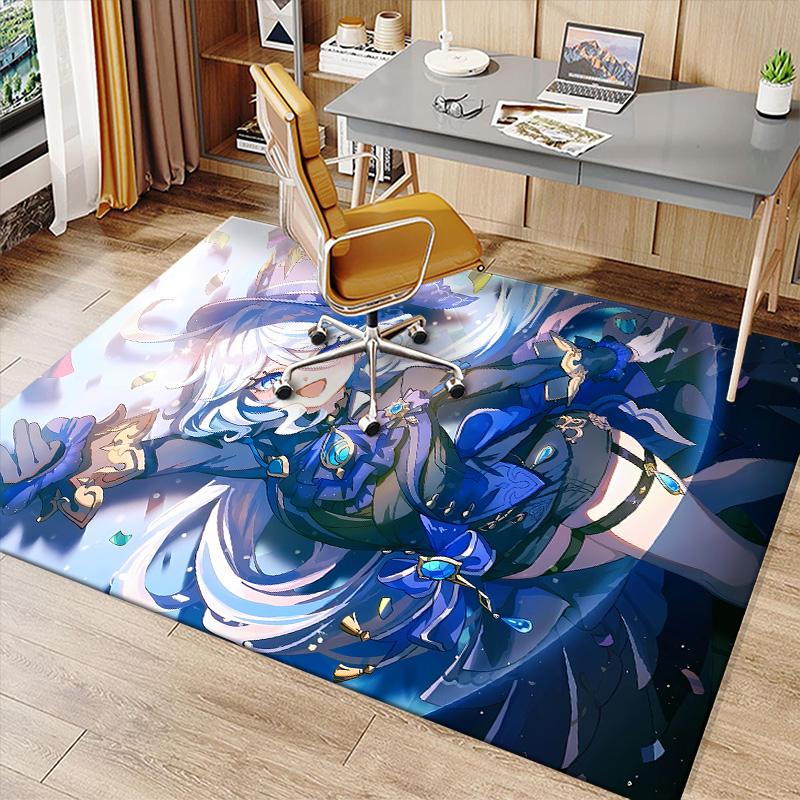 Genshin Impact Furina1 Printed Absorbent Washable Carpet, Non-Slip Bathroom Mats, Kitchen Rugs, Yoga Mat,Living Room Entrance, Camping Picnic Rugs