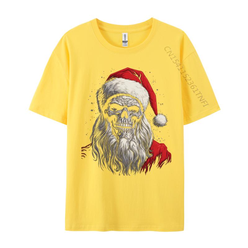 Christmas Skull Santa Claus Xmas Holiday Winter Season T Shirts Men's Harajuku T Shirt Cotton Oversized Tshirt Tee Top