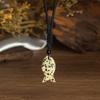 Natural crystal pendant, pink crystal, Dongling, woven fish brand necklace, jewelry