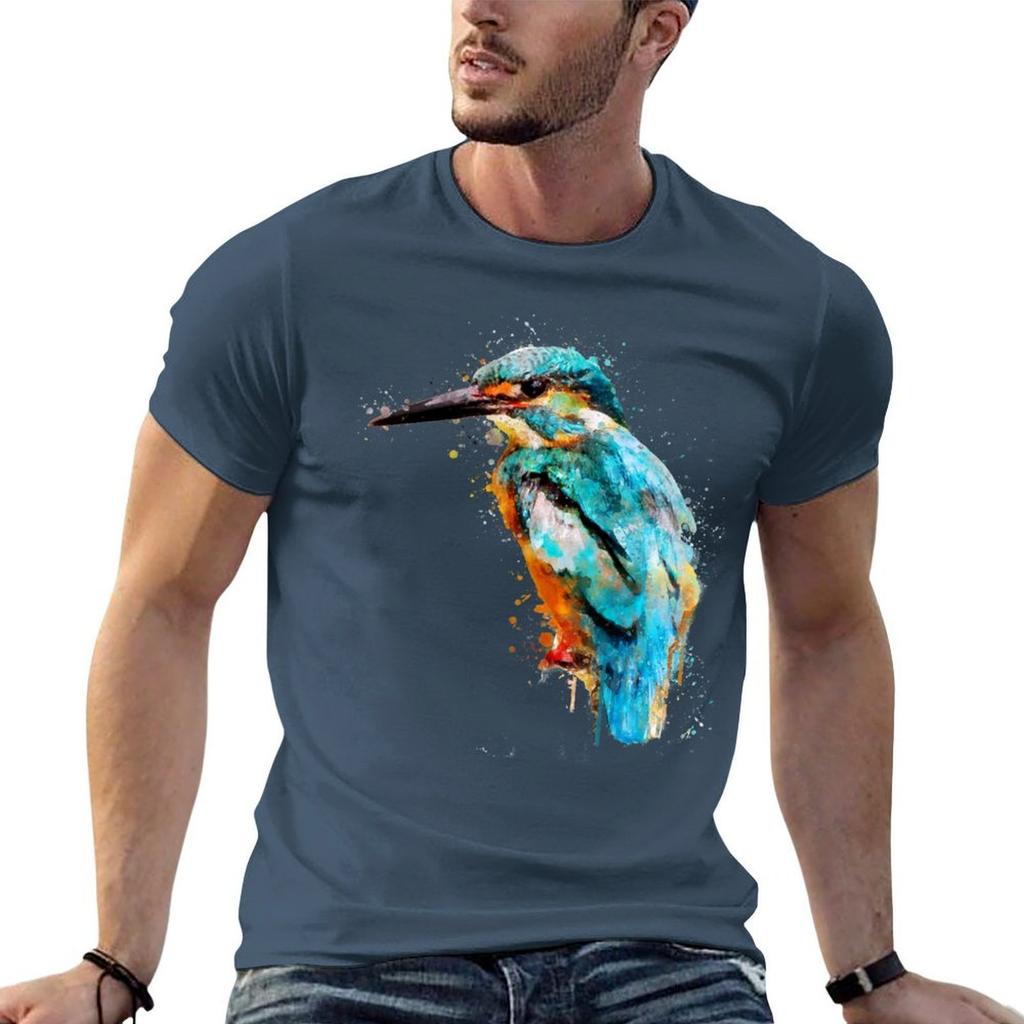 Dramabite Watercolor Kingfisher Tshirt Sublime Boys Animal Print Unisex Clothes