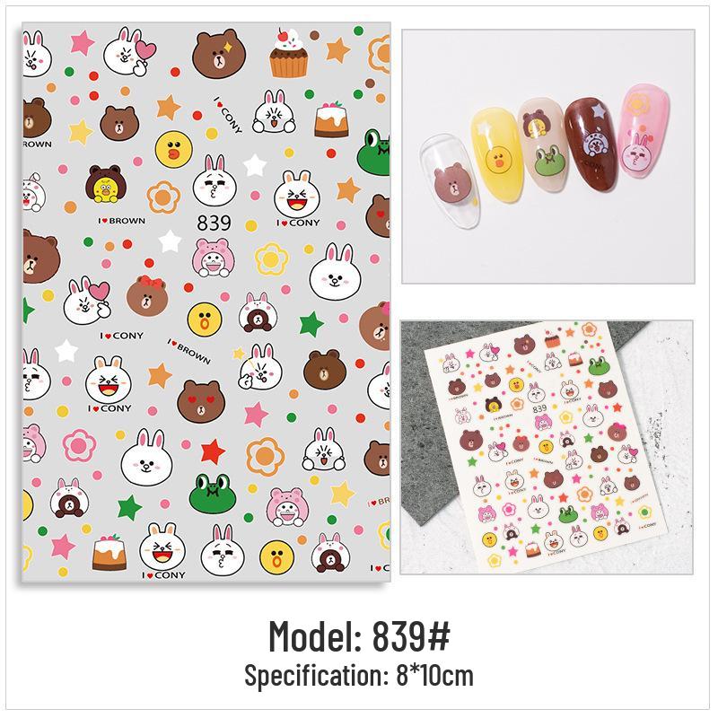 Adorable Pet Nail Decals: Rabbit, Puppy, Kitten Stickers
