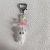 Adorable Cat Keychain with Heart Bowknot Ornament Accessory for Keys Bag Purse