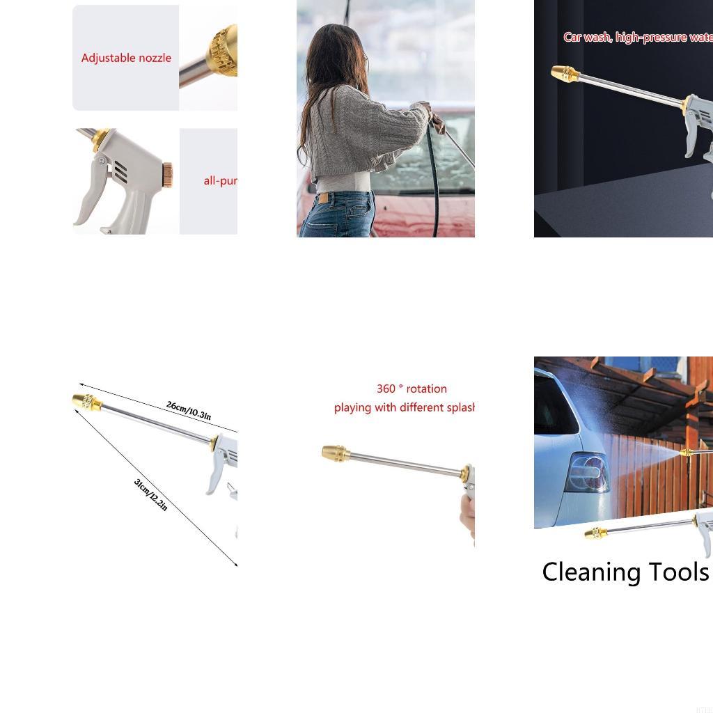 

H7EE Stainless High Pressure Water Hose Nozzle Flexible Long Nozzle for Home, Car, Lawn, Garden Cleaning Watering Plant China Mainland