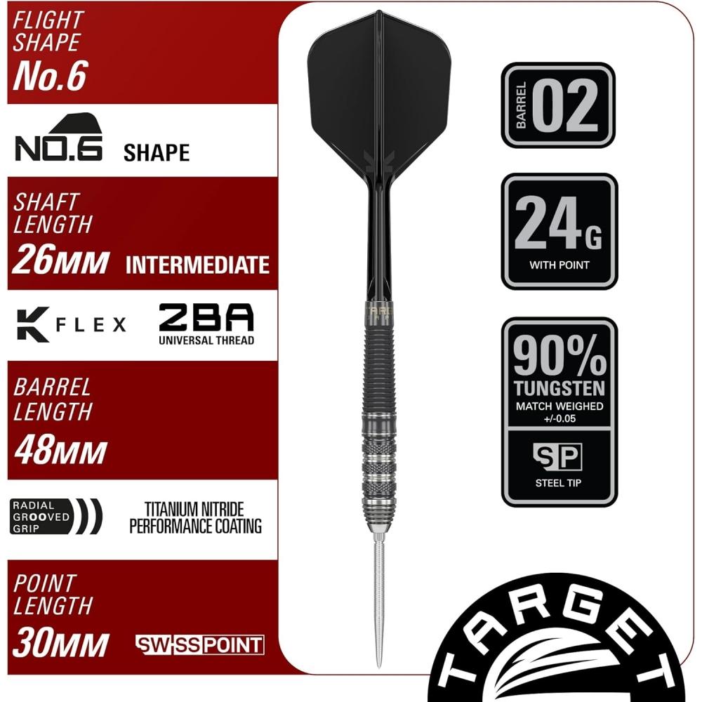 Target Darts Black Marque Armageddon G2 90 24g Swiss Point Steel