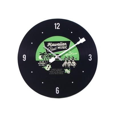 Key Stone Glass Wall Clock Green Hawaiian Record CL056296