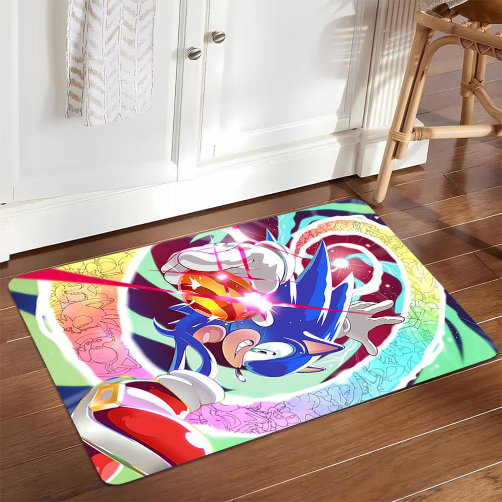 Sonic The Hedgehog Adventure Poster Decoration,Carpet,Living Room,Bedroom, Non-slip,Square rug
