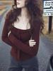 Chic Coffee Square-Neck Slim-Fit Long-Sleeve Top for Women - Perfect for Autumn & Winter