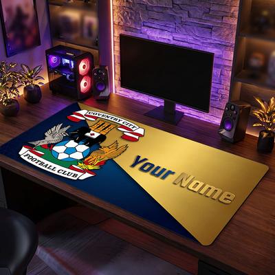 Coventry City Benutzerdefiniertes Großes Mauspade, Personalisierter Namens-Textdruck, Fußball-Logo Rutschfeste Schreibtischmatte Gaming-Geschenk