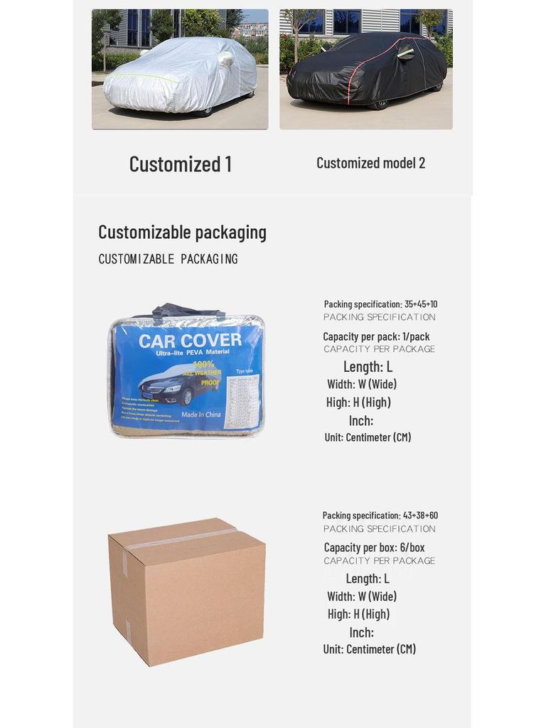 In-Stock Thickened Car Cover for Sun, Rain, Hail, and Dust Protection