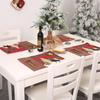 Festive Christmas Table Decor With Plaid Fabric And Embroidered Reindeer Design