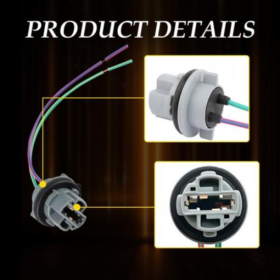 Pigtail Female Wire Socket 7440 T20 Two Harness Front Turn Signal Universal 2pcs