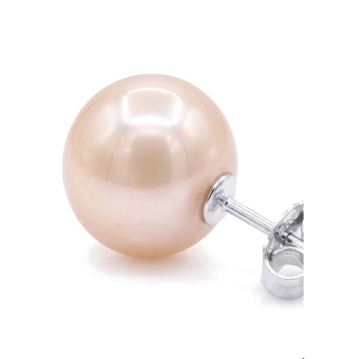 Boucles d'Oreilles - Pearls & Colors - Perle de Culture d'Eau Douce - Perle Rose - Argent 925 - Qualité AAA+ - Femme