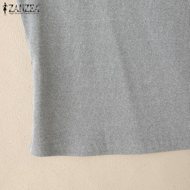 ZANZEA Women Summer Casual V-Neck Tight Sleeveless Cropped Tank Tops